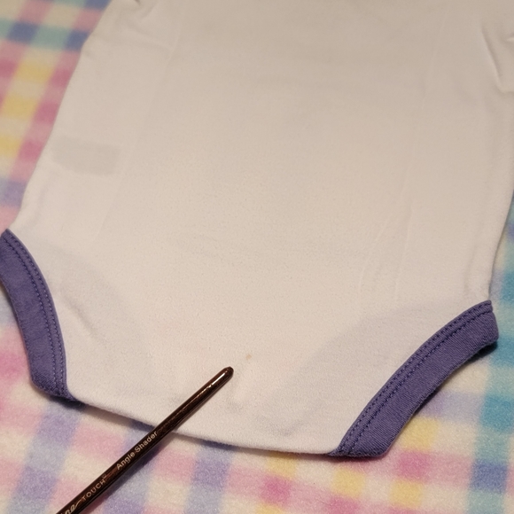 CARTER'S ♡ Adorable Purple Trim "DADDY SAYS I'M BEAUTIFUL" Bodysuit Onesie NB - Picture 10 of 12